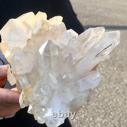 2.61LB Clustre de cristaux de quartz blanc clair naturel - Guérison aux cristaux de quartz