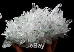 2.61lb Nouveau Trouver Vert Phantom Quartz Cristal Cluster Minérale Spécimen Guérison