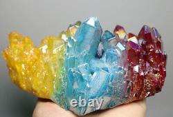 2.65lb Couleur Aura Quartz Crystal Titanium Bismuth Silicon Cluster Rainbow