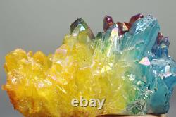 2.65lb Couleur Aura Quartz Crystal Titanium Bismuth Silicon Cluster Rainbow