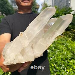 2.6LB Specimen minéral de pointe de grappe de cristal blanc naturel pour la guérison des chakras