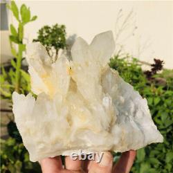 2.6lb Cluster De Cristal Clair De Quartz Naturel Druse Skeleton Spécimens Minéraux