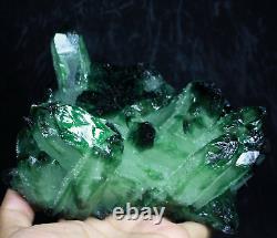 2,83 lb RARE! Nouvelle découverte spécimen de cluster de cristaux de quartz vert naturel et magnifique