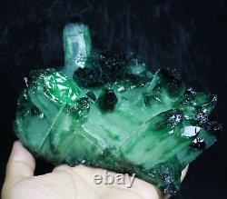 2,83 lb RARE! Nouvelle découverte spécimen de cluster de cristaux de quartz vert naturel et magnifique