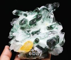 2.85lb Nouveau Trouver Vert/jaune Phantom Quartz Crystal Cluster Mineral Specimen