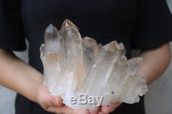 2000g (4.4lb) Spécimen Tibétain Naturel De Grappe De Cristal De Quartz Clair Naturel