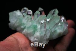 206.5g Rare Nature Vert Pyramide Ghost Quartz Cristal Cluster Spécimen