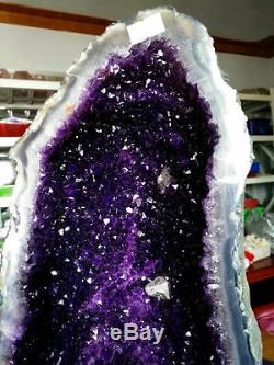 21.3ib 13.7 Violette En Grappes Geode Amerique De Bresil Naturel Du Bresil Cristal