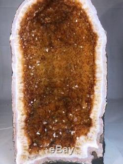 21 Qual. Aaa Citrine Cathedral Geode Crystal Quartz Cluster Spécimen Brésil