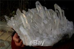21200g Top Clear Natural Tibétain Quartz Crystal Cluster Point Spécimen