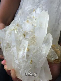 22.0lb Énorme Blanc Naturel Quartz Stèle Cristal Cluster Rugueux De Guérison Des Échantillons