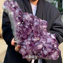 23.65lb Natural Amethyst Geode Quartz Cluster Crystal Specimen Healing