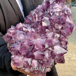 23.65lb Natural Amethyst Geode Quartz Cluster Crystal Specimen Healing