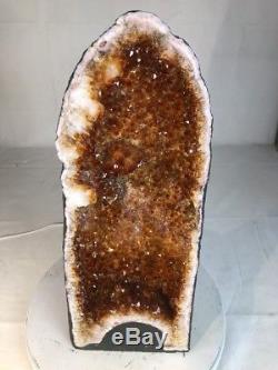24 Qual. Aaa Citrine Cathédrale Géode Cristal Quartz Cluster Spécimen Brésil