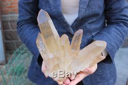 2420g Beau Naturel Clear Quartz Crystal Cluster Spécimen Tibet H003