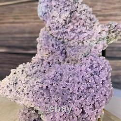 24cm 1.26kg Purple Grape Agate Cluster Botryoidal Chalcedony Crystal, Indonésie