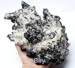 2598g Incroyable Noir Naturel Quartz Crystal Cluster Mineral Spécimen Guérison