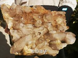 26.4 LB Belle grappe de cristaux de quartz naturels de 14 pouces pour la guérison