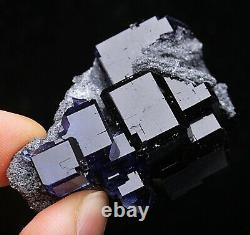 26.5g Naturel Fluorite Violet Grow Avec Cristal Cluster Minéral Specimen