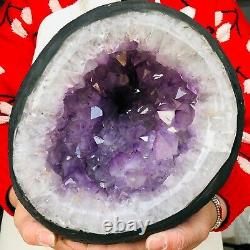 27.89lb Geode Naturel Améthyste Quartz Cluster Cristal Échantillon Healing T61