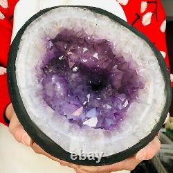 27.89lb Geode Naturel Améthyste Quartz Cluster Cristal Échantillon Healing T61