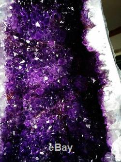 28.5ib 16,7 Naturel Bresil Amethyst Geode Cluster Violet Cristal