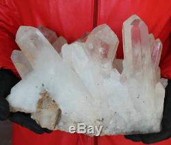 29.6lb 13.44kg Huge Naturel Clair Naturel Blanc Quartz Cristal Cluster Points Chine