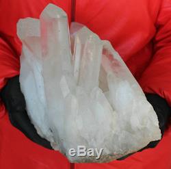 29.6lb 13.44kg Huge Naturel Clair Naturel Blanc Quartz Cristal Cluster Points Chine