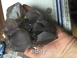 2lb Grand Écran Rare Smokey Amethyst Crystal Cluster Reel Cluster Mine Nc