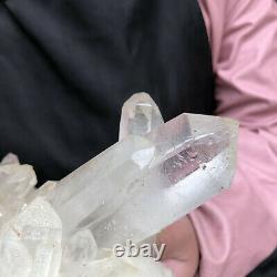 3.01lb Naturel Blanc Clair Quartz Cristal Cluster Spécimen De Guérison De La Toux