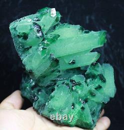 3,15 lb RARE! Nouvelle découverte spécimen de cluster de cristal de quartz vert naturel et magnifique