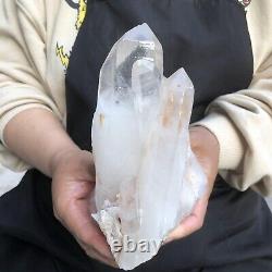 3.1lb Naturel Blanc Clair Quartz Cristal Cluster Dur De Guérison Des Spécimens