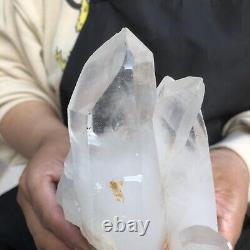 3.1lb Naturel Blanc Clair Quartz Cristal Cluster Dur De Guérison Des Spécimens