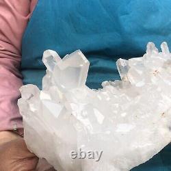 3.3lb Naturel Blanc Clair Quartz Cristal Cluster Dur De Guérison Des Spécimens