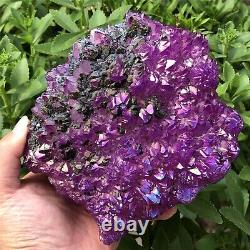 3.41lb Naturel Violet Cluster Quartz Cristal Point Minéral Spécimen Gemme Xc475