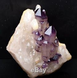 3.42 Lb Natural Violet Squelettique Amethyst Quartz Cristal Spécimen Cluster