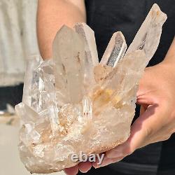 3.43lb Cluster Cristal Blanc Transparent, Naturel Et Beau