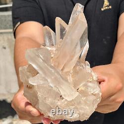 3.43lb Cluster Cristal Blanc Transparent, Naturel Et Beau