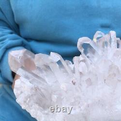 3.56lb Naturel Blanc Transparent Quartz Cristal Cluster Specimenhealing 235