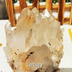 3.83lb Naturel Blanc Clair Quartz Cristal Cluster De Guérison Dure Specimen Reiki