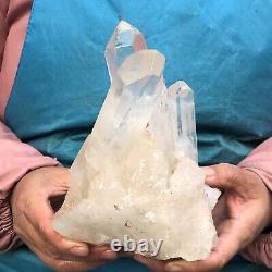 3.91lb Clair Naturel Beau Blanc Quartz Cristal Cluster Spécimen