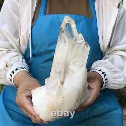 3,98LB Groupe de cristaux de quartz clair blanc naturel brut spécimen de guérison