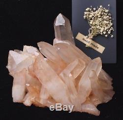 3016g Naturel Clair Orange Peau Quartz Cristal Cluster Guérison Minéral Spécimen