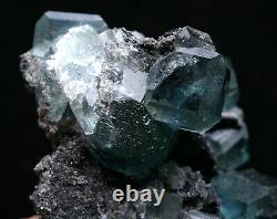 306,6g Bleu Vert Fluorite Quartz Cristal Cluster Mineral Specimen