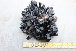3080g Naturel Beau Noir Cristal De Quartz Cluster Tibétain Spécimen