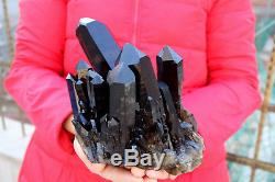 3100g Naturel Beau Noir Quartz Cristal Cluster Spécimen Tibétain B001