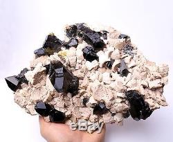 3145g Naturel Rare Beau Spécimen Minéral En Grappe De Quartz Noir Quartz
