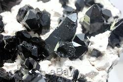 3255g De Spécimens De Grappes De Feldspath En Cristal De Quartz Noir Naturel Intergroupe Rare
