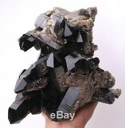 3340g Naturel Noir Quartz Point Cristal Cluster Baguette Guérison Spécimen Minéral
