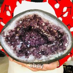 35.42lb Geode Naturel Améthyste Quartz Cluster Échantillon Healing T56